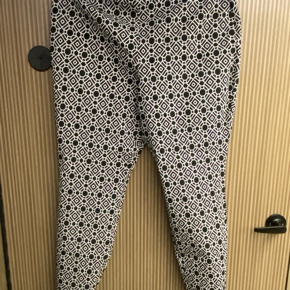 Geometric Black and White Pants